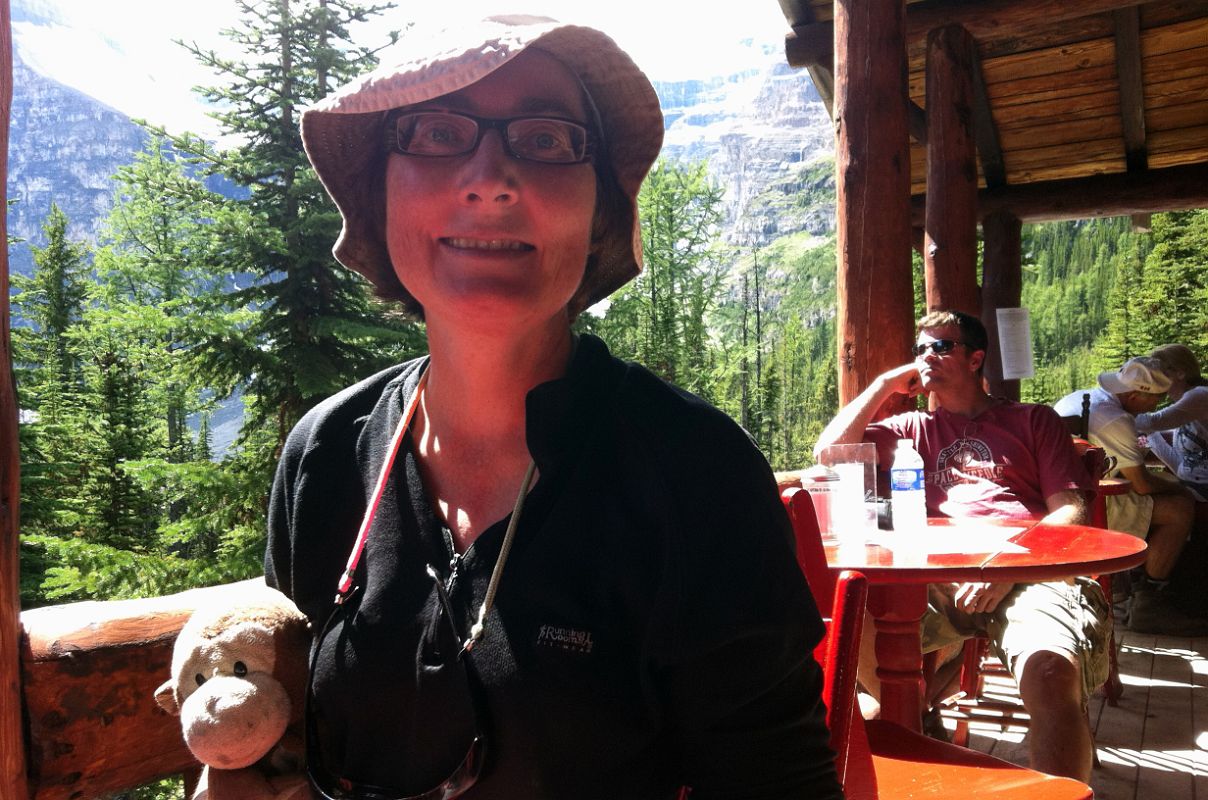 19 Charlotte Ryan and Dangles At Plain Of Six Glaciers Teahouse Near Lake Louise